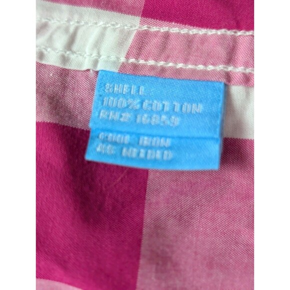 J. McLaughlin Gingham Check Button Down Dress Shirt Large Pink White Preppy 167 - Picture 5 of 5